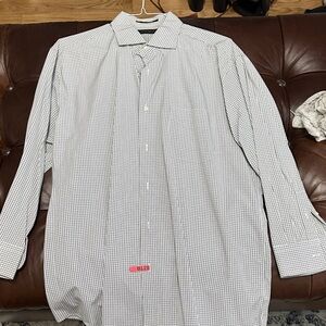 Joseph Abboud Gray Checkered Dress Shirt